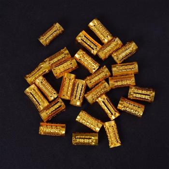 34Pcs Gold Plated Hair Beads for Dreadlocks with 8MM Hole