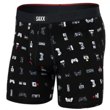 Boxer da uomo Saxx Vibe Xtra Gamer in nero, super morbidi e asciugatura rapida, taglia M