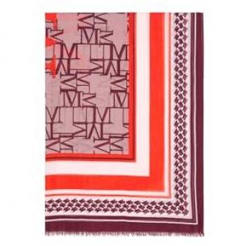 Marc O'Polo Modetuch aus Modal-Bio-Baumwoll-Mix mit Allover-Print in Bordeaux, Größe 1