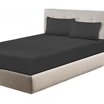 Extra Deep 30cm Fitted Sheet 100% Poly Cotton Super King Size Bed Sheet (Dark Gray)