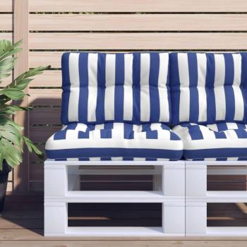 Sofá Palete Comfort Life XL Almofada Azul/Branco 60x40x12 cm