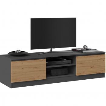 Tavolino Tv 140 Antracite Rovere Artigianale