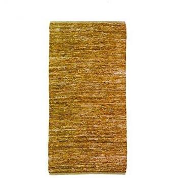 Tapis décoratif tressé 60 cm x 120 cm couleur jaune