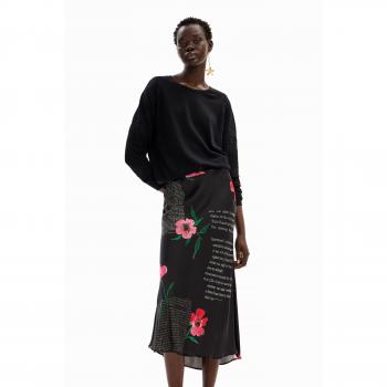 Desigual Jupe midi nuisette texture BLACK L female