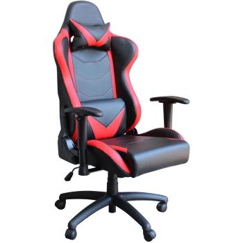 Bureau de Travail et de Jeu Interlagos Cuir Noir Rouge