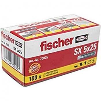 Fischer SX High Performance Nylon Wall Plugs 5mm Pack of 100