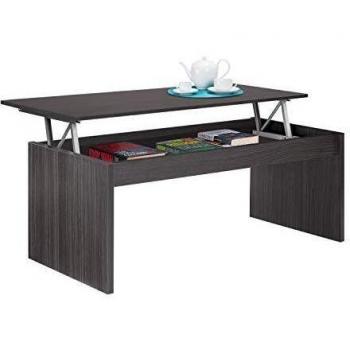 Mesa de Centro Elevable Due-home, Acabado Ceniza, 100 cm x 50 cm x 43 cm