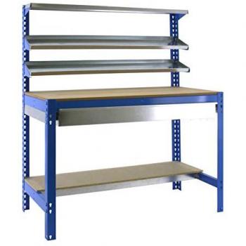 Banc de travail industriel mobile Simonrack, robuste en bleu