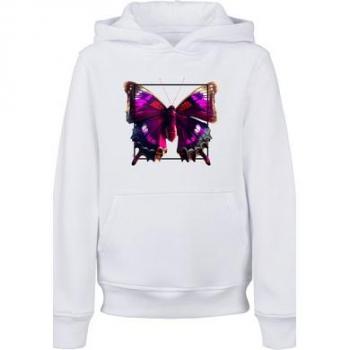 F4NT4STIC Kapuzenpullover Pink Schmetterling weiß Unisex