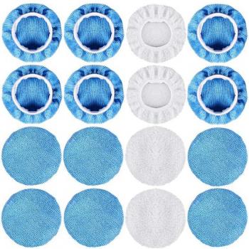 16-Packs Car Polishing Bonnet Set (5-6 Inches) with Microfiber and Waxing Bonnets
