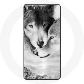 Wolf Duo Animals Cover for Huawei P8 Lite