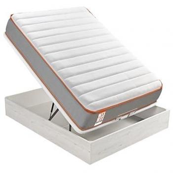 Pack rock what the sleep, colchón sostenible hr visco soja natural + canapé abatible glaciar gran capacidad