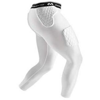 McDavid Herren 3/4‑Leggings mit Protektoren – Kompression Weiß L