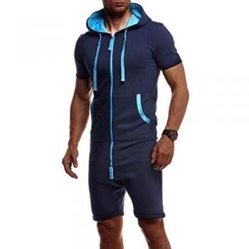 Leif Nelson Männer Trainingsanzug Kurze Hose Kurzarm – LN8313 M