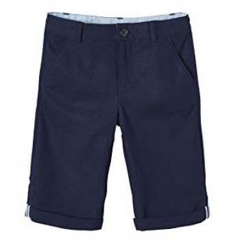 VERTBAUDET Bermuda masculin, marine foncé, coton et lin, usage formel