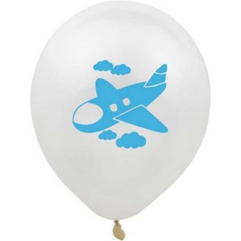 Globo de látex 12 con impresión de avión