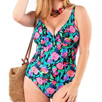 Maillot de bain complet noir imprimé floral Sun Project 2939