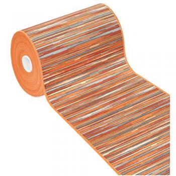Tapis de Cuisine Moderne Antidérapant 52x240 cm Motif Bamboo Orange