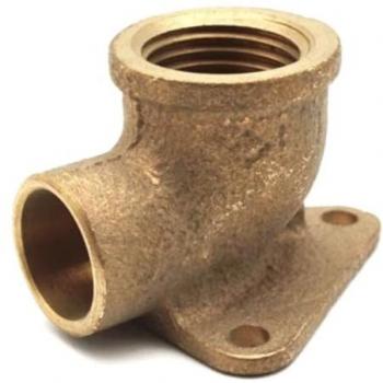 Conector Codo Bronce 28mm x 1mm con Tres Bridas Fusionadas