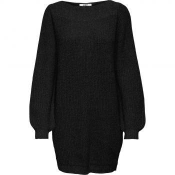 Robe pull courte côtelée à encolure large noire femme JDY Whitney Megan