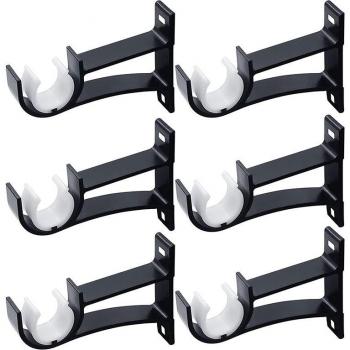 Crochets de draperie noir résistant – Pack 6 supports