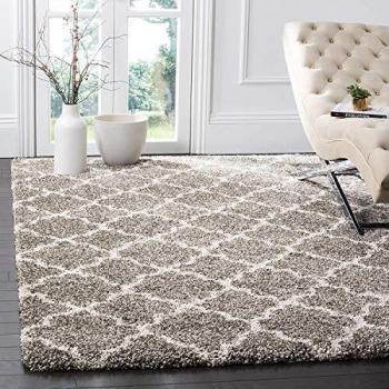 Grey/Ivory Coco Shag Carpet, 90 x 150 cm