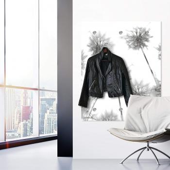 Garderobenleiste QUEENCE Alamea, Pusteblume, schwarz-weiß, 100cm