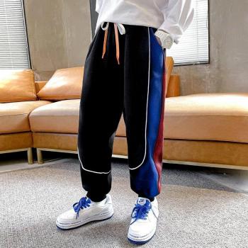 Teenage Boys Black and Grey Sport Trousers, Spring and Autumn Wear, Sizes 5-14