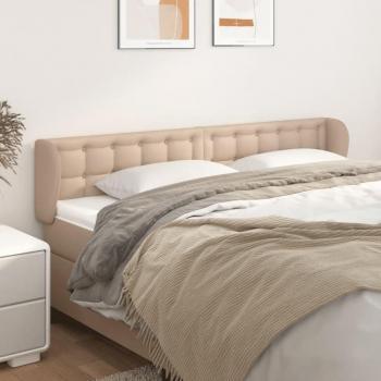 VidaXL Горна табла с уши, капучино,163x23x78/88 см, изкуствена кожа