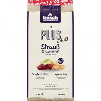 Bosch Plus Struisvogel & Aardappel Hondenvoeder – 12,5 kg met gratis 1,5 kg