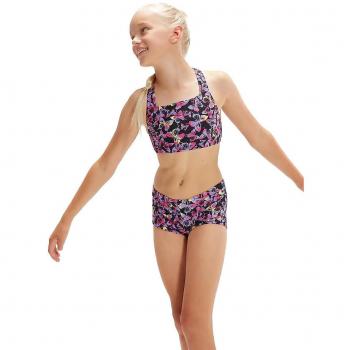 Speedo Bikini Femenino Kids 9-10 años Negro y Rosa