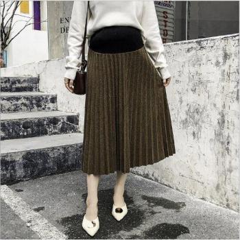 Pregnancy High Waist Pleated Skirt