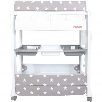MyBabiie Grey Star Shower and Change Table