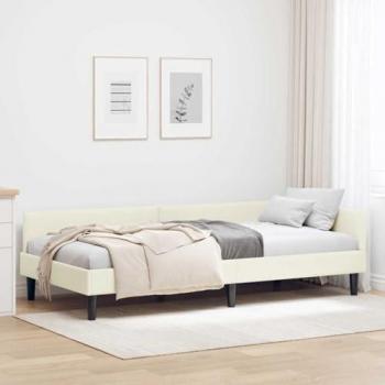 Velvet Cream Corner Bed Frame 80x200 – Engineered Wood Build