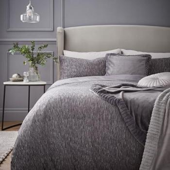 Allure Sparkle Duvet Cover Set – Deep Charcoal (Queen)