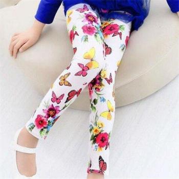 Leggings para niños con estampado de flores
