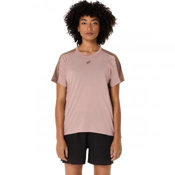 Asics Dam Topp Fujitrail Elite SS Neutral Rosa/Taupe Grå