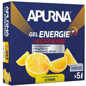 Apurna 5-Pack Lemon Caffeine Energy Gels