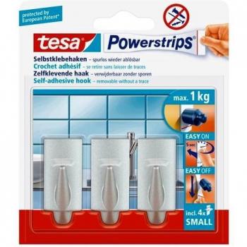 Tesa Powerstrips® Ganci adesivi Small Trend Cromo (opaco)