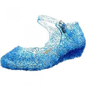 Traje de niña: sandalias de vestido azul con tacón de plástico para cumpleaños