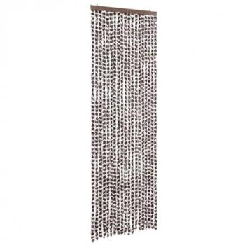 Tenda Antimosche Chenille 56x200 cm Marrone e Bianca