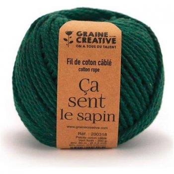 GRAINE CRÉATIVE Cotone Macramè 80 M Verde Scuro