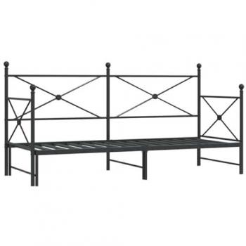 Lit de jour noir 90x190 cm avec lit gigogne