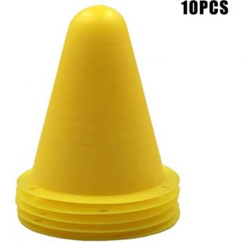 Jeu de 10 Cônes de Sport en Plastique pour Pratiques de Football et de Skateboard
