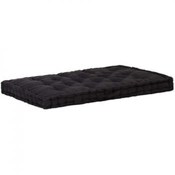 Cuscino per Seduta in Cotone 120x80x10 cm Nero