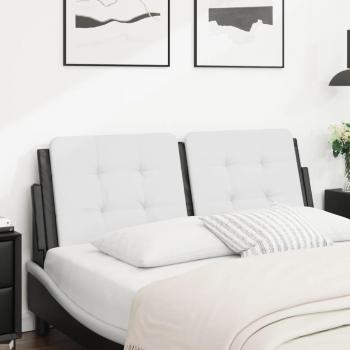 Coussin de lit noire blanche 120 cm simulé cuir Vidaxl