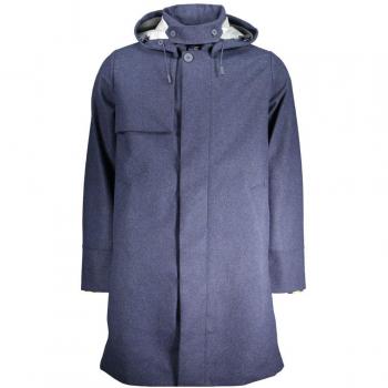 Blue Wool Jacket with Hood