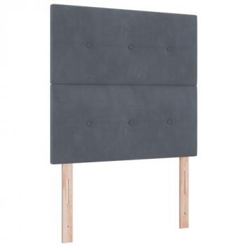 Box Spring Letto con Materasso Nero Scuro 80x200 cm Velluto