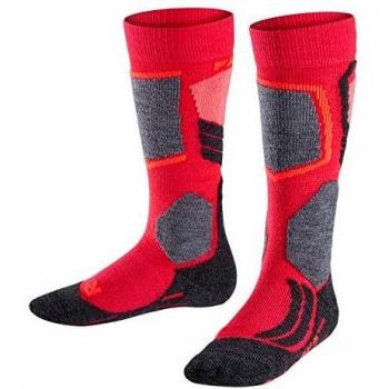 Gambaletti da sci Falke SK2 per bambini, rosa e grigio, taglia 31-34