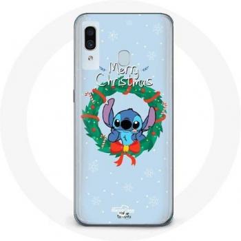 Coque Samsung Galaxy A20 Noël Stitch neige